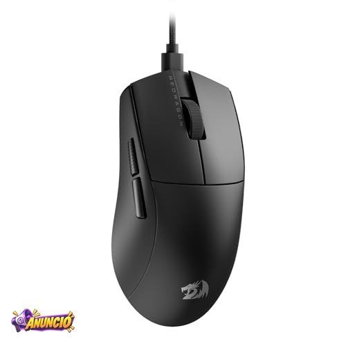Mouse Gamer Redragon K1ng 1K Preto PAW3327 Cabo USB Tipo-C Removível 12400 DPI M724