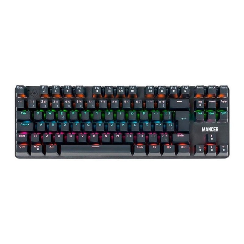 Teclado Mecanico Mancer Shade MK3, Rainbow, Switch Huano Vermelho, Preto, MCR-SHM3-RBW01RD