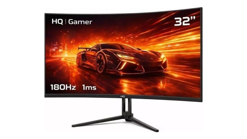 Monitor Gamer Hq Ultra 32" Curvo 1ms, 180Hz, Quad Hd (Qhd) 2560x1440, Amd FreeSync, Hdmi, Dp, Hq32c180