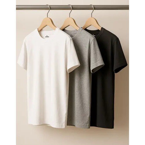 Kit 3 Camisetas Algodão Dia Dia Sandrini Básica Conforto