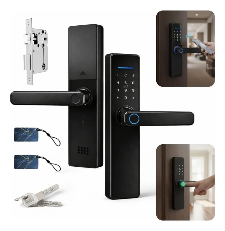 Fechadura Eletrônica Digital BBG Smart Lock com Biometria Preta