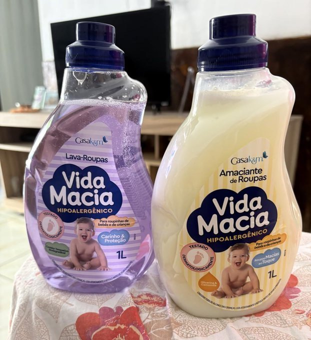 Kit 2un. Vida Macia Lava Roupas e Amaciante Glicerina e Camomila 1L + Frete Grátis