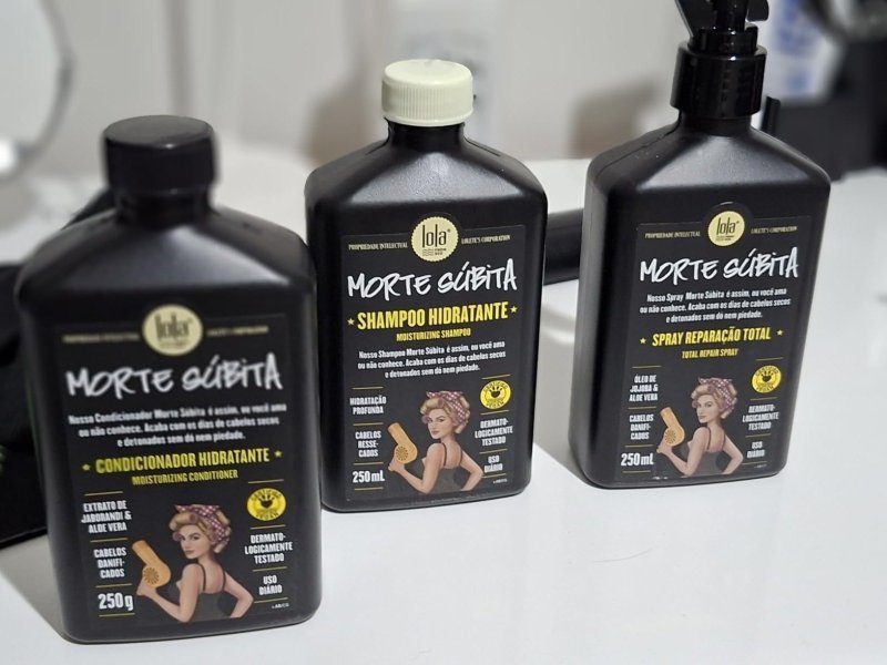 Kit 03 un. Lola Cosmetics Kit Morte Súbita Shampoo 250ml + Condicionador 250ml + Spray Reparação 250ml