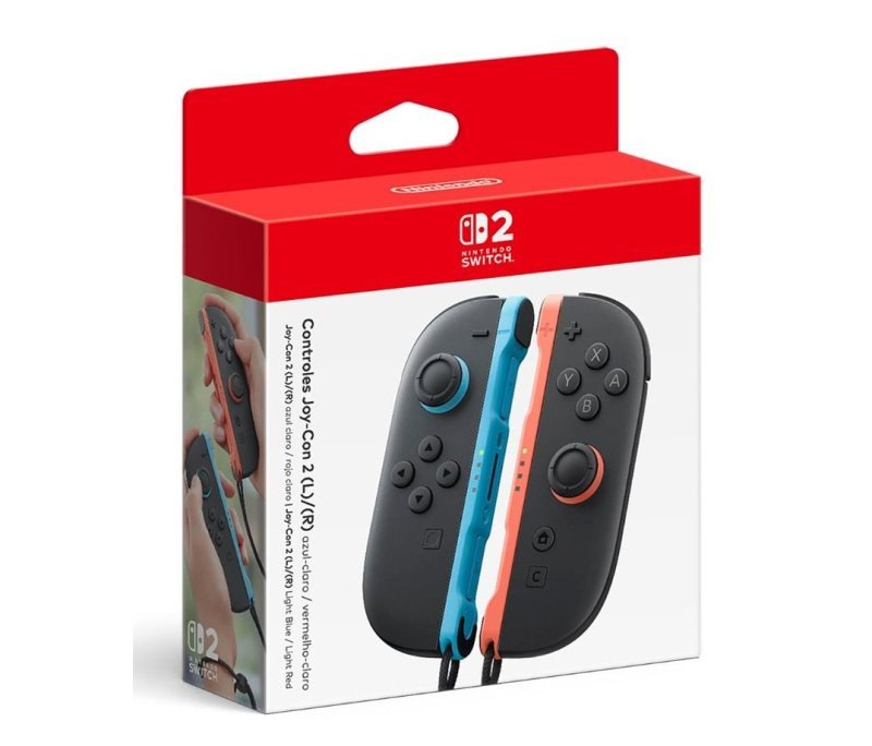 Nintendo Switch 2 Controles Joy-Con 2 Azul Claro e Vermelho Claro