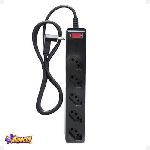Filtro de linha com protetor contra surtos (DPS) - 127/220 volts - 10 amperes - 5 tomadas - 3 pinos - iCLAMPER Energia 5 - LCF - Preto
