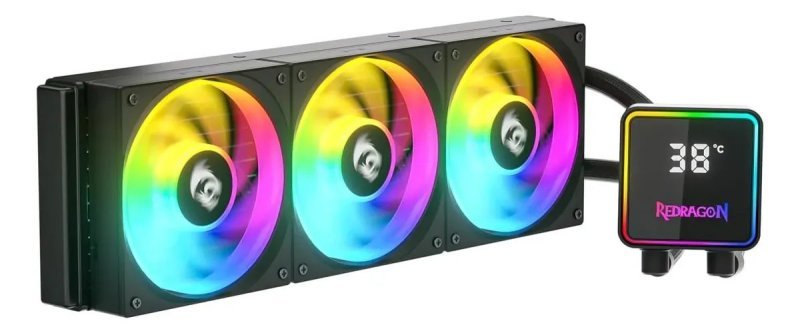 Water Cooler Redragon 360mm Preto com Argb e Display, para Intel e Amd