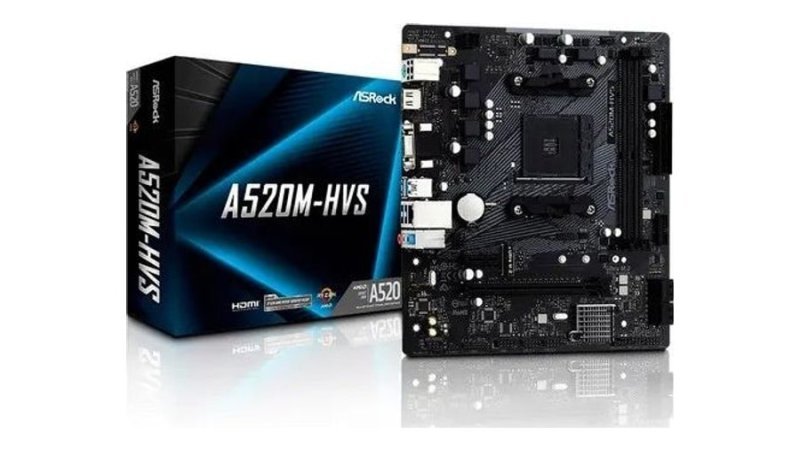 Placa Mãe AMD AM4 A520 2xDDR4 HDMI/VGA A520M-HVS ASRock