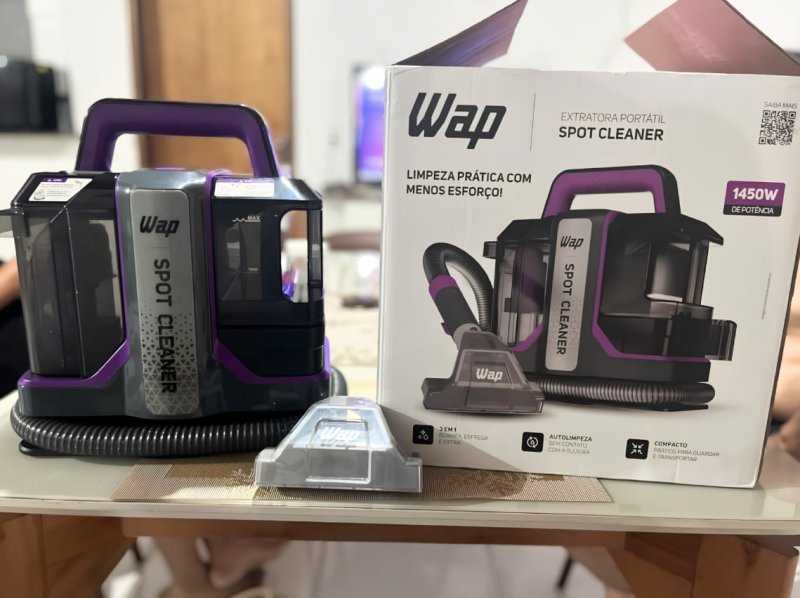 Extratora de Sujeira Portátil Wap Spot Cleaner W3 Borrifa Esfrega e Extrai 1450W de Potência e Bico de Autolimpeza