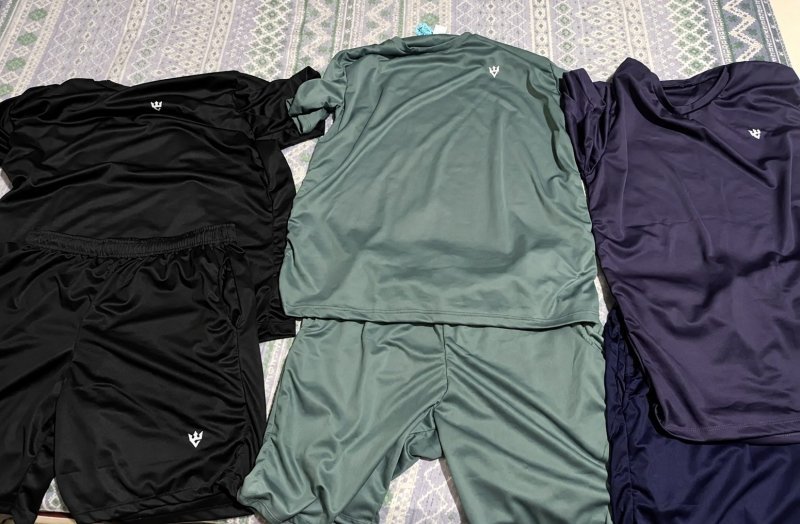 Kit Com 3 Conjuntos Academia Masculino Dry Fit Shorts+camisa