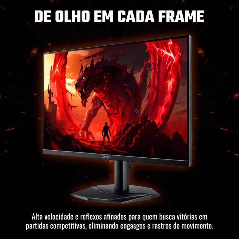 Monitor Gamer 27" Acer Nitro KG0 KG270 P0bi com Tela LED VA Full HD 144Hz