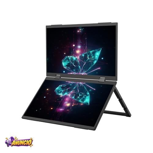 Bettdow Monitor portátil dobrável duplo de 15,6'' FHD 1080P