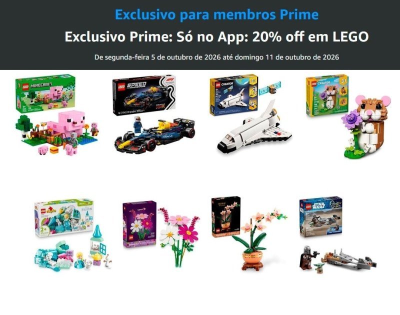 LEGO com Até 20% OFF + Frete Grátis