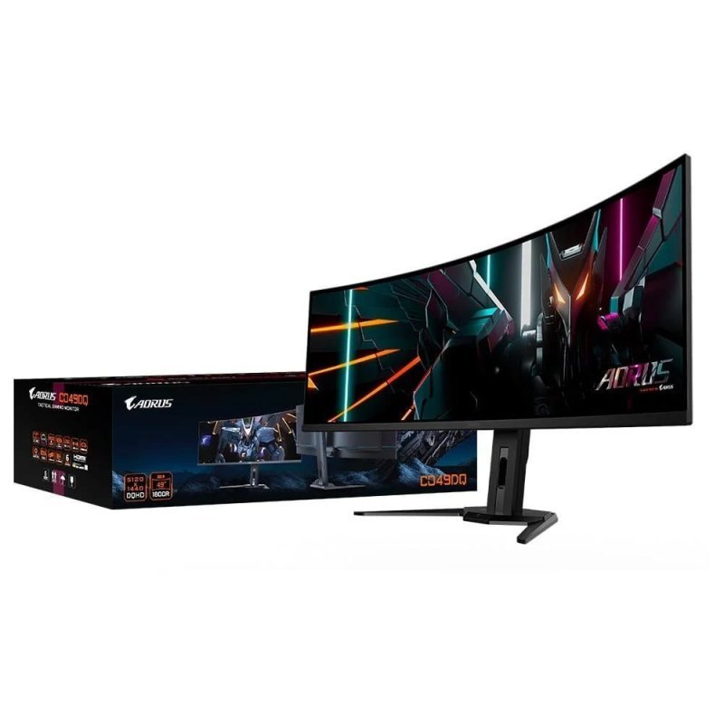 Monitor Gamer Gigabyte AORUS QD-OLED 49", Dual QHD, 144Hz, 0.03ms, FreeSync Premium Pro, HDR 400, USB-C, Altura Ajustável, Som Integrado CO49DQ-SA