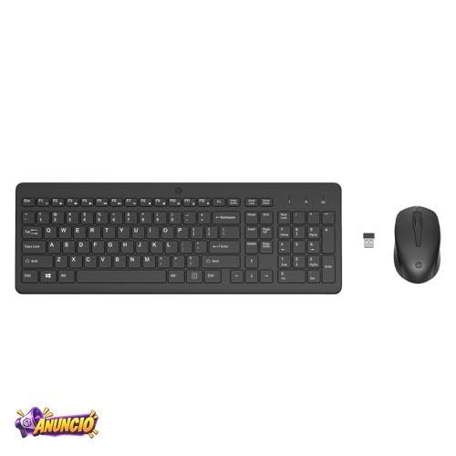 Combo de Teclado e Mouse sem Fio HP 330 - com 1600 DPI, Dongle USB Wireless, Digitação Silenciosa, Precisa e Confortável, Layout ABNT2, Preto (2V9E6AA#AC4)