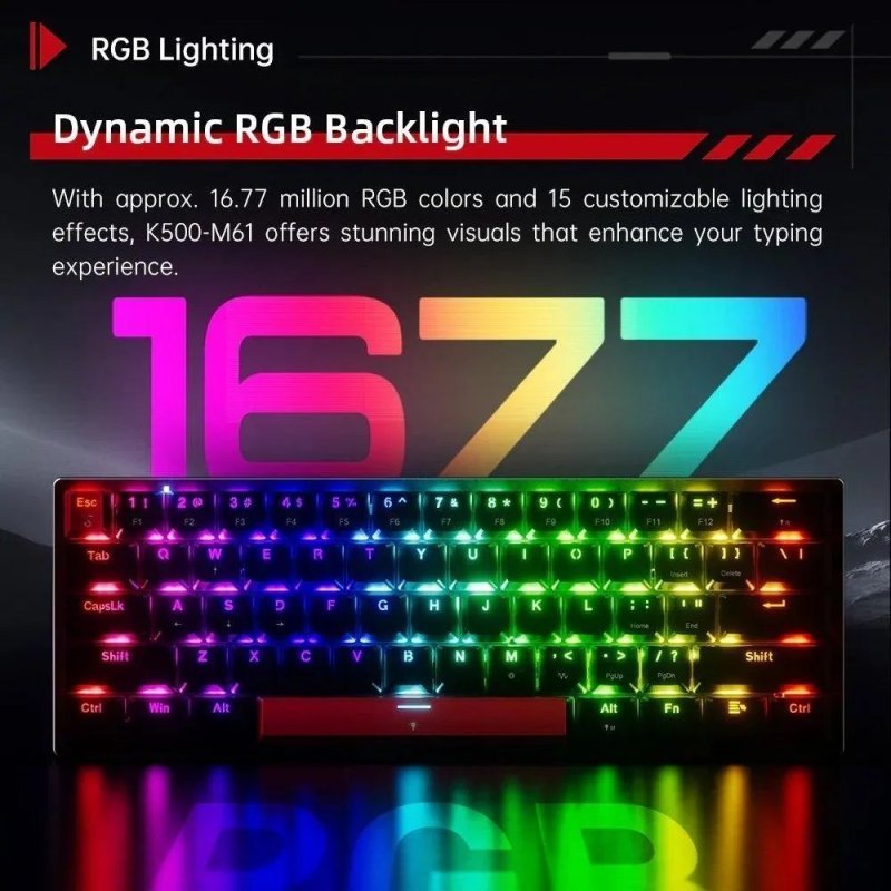 Teclado Gamer Machenike K500 M61 RGB Polling Rate 8000Hz