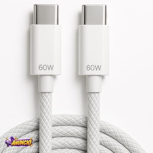 Cabo Carregador USB-C Tipo C Turbo 60W 1 Metro Nylon Trançado