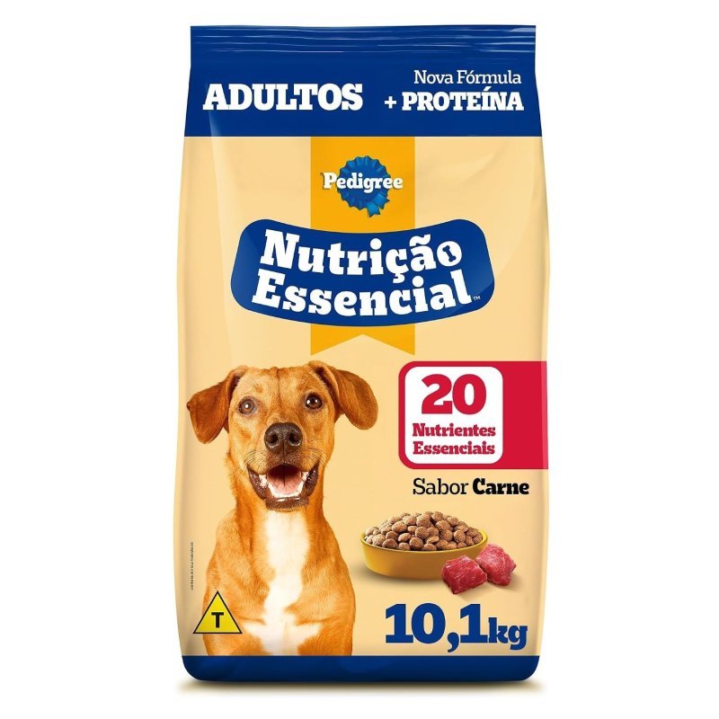 Pedigree Ração Nutrição Essencial Carne Para Cães Adultos 10.1kg