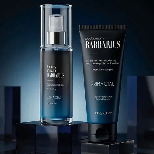 Kit Body Splash Barbarius + Hidratante Desodorante Masculino