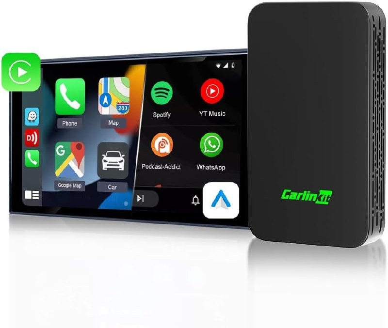 Adaptador CarlinKit 5.0 Sem Fio para CarPlay e Android Auto com Atualização Online