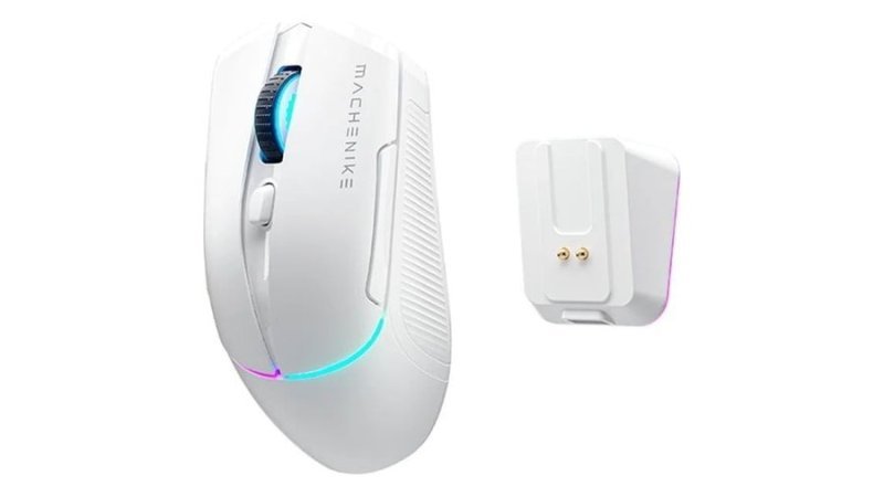 Mouse gamer Machenike L8 pro, RGB, Support 8K, 2.4GHz Wireles + DOCK RGB, Carregamento Sem Fio, Preto JJ02G3006