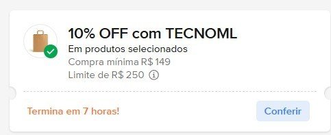 CUPOM: TECNOML - 10% OFF nas compras acima de R$149,00