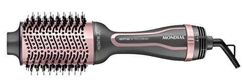 MONDIAL Escova Secadora Keratin, Bivolt, Grafite/Golden Rose - ES-11-BI