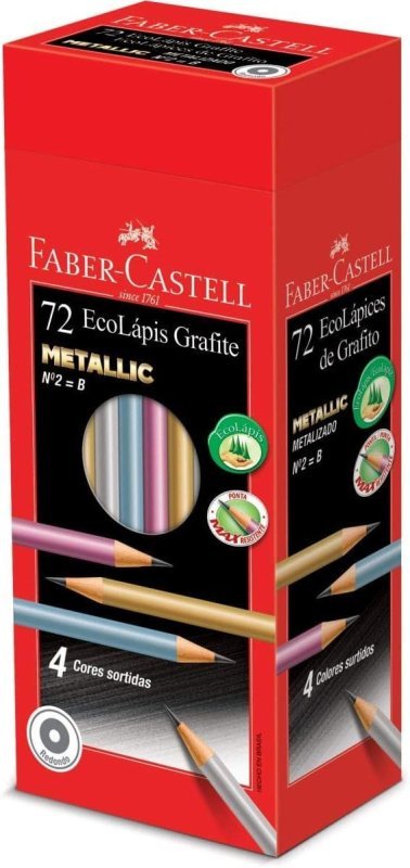 Lápis Redondo, Faber-Castell, 1210MET/ED72, Grafite, pacote de 72