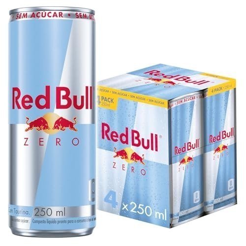 Red Bull Energético, Zero, Sem Açúcar, 250ml, 4 latas