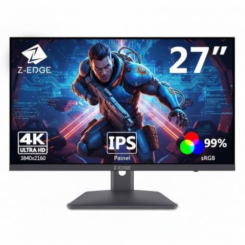 Monitor 4K 27 polegadas Z-Edge, IPS Ultra HD 3840x2160
