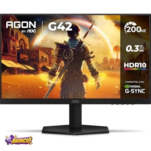 Monitor Gamer AOC AGON G42 24" 200Hz 0,3ms IPS HDR10 NVIDIA G-Sync 24G42HE