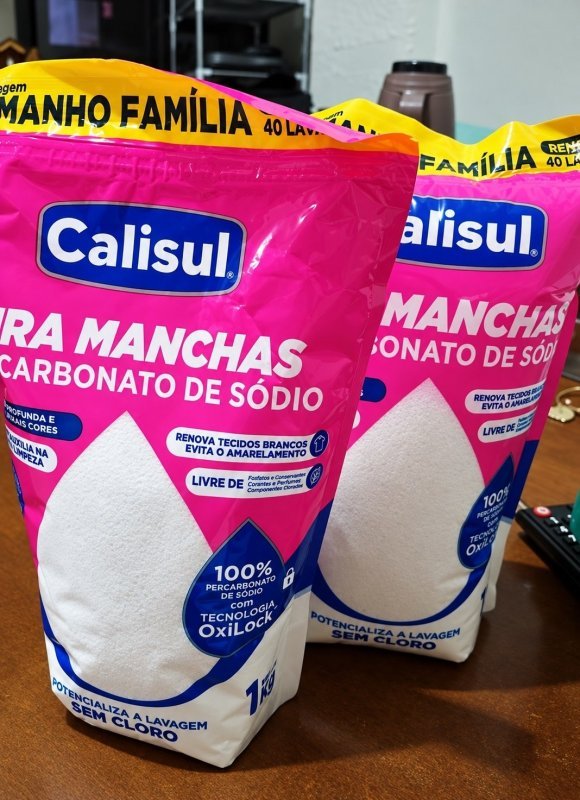 Percarbonato de Sódio Kit com 2 kg 100% Puro Tira Manchas em Pó Sem Cloro