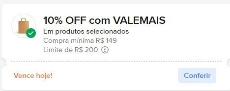 10% OFF nas compras acima de R$149,00 com cupom VALEMAIS