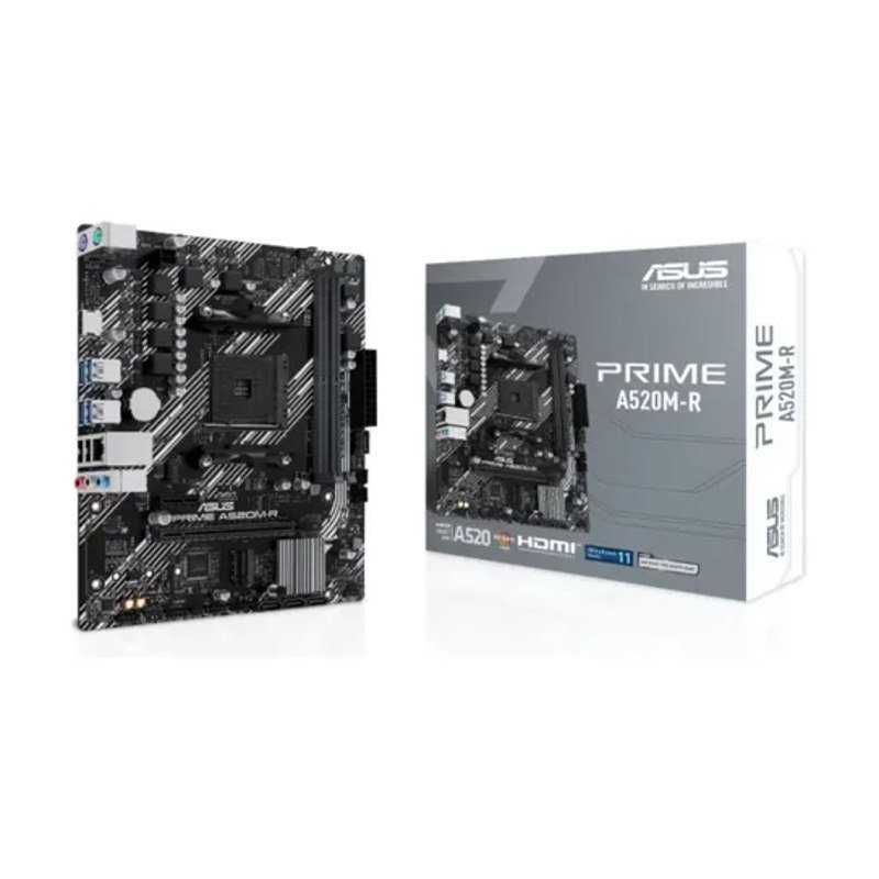 Placa Mãe ASUS Prime A520m-r Am4 DDR4 M.2 Chipset A520 HDMI Preto