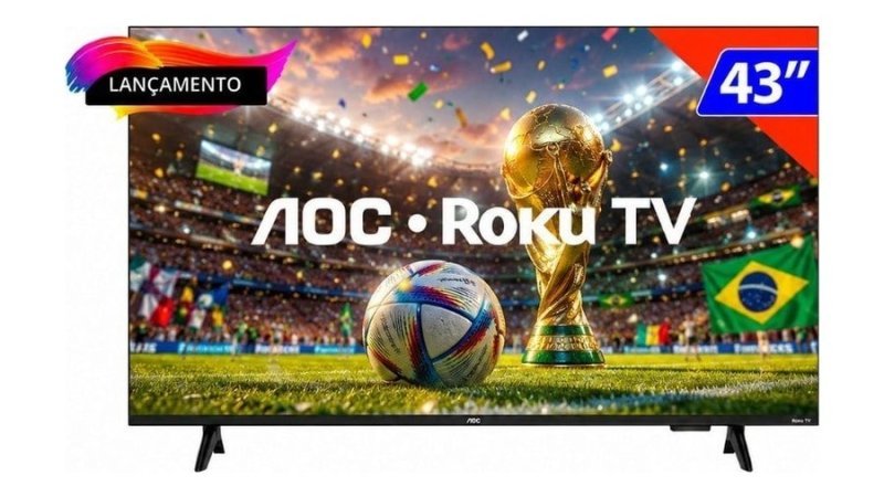 Tv Smart 43 Polegadas Aoc Roku Hd Wi-fi 43s5155/78g