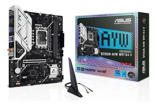 Placa Mãe Asus B760M-AYW WiFi D4 II Intel LGA 1700 mATX DDR4 Preto