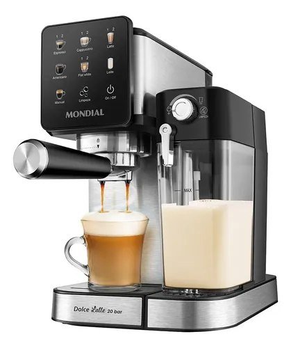 Cafeteira Espresso Automática Dolce Latte 20 bar Mondial Preto/Inox 1250W (CCL-01)