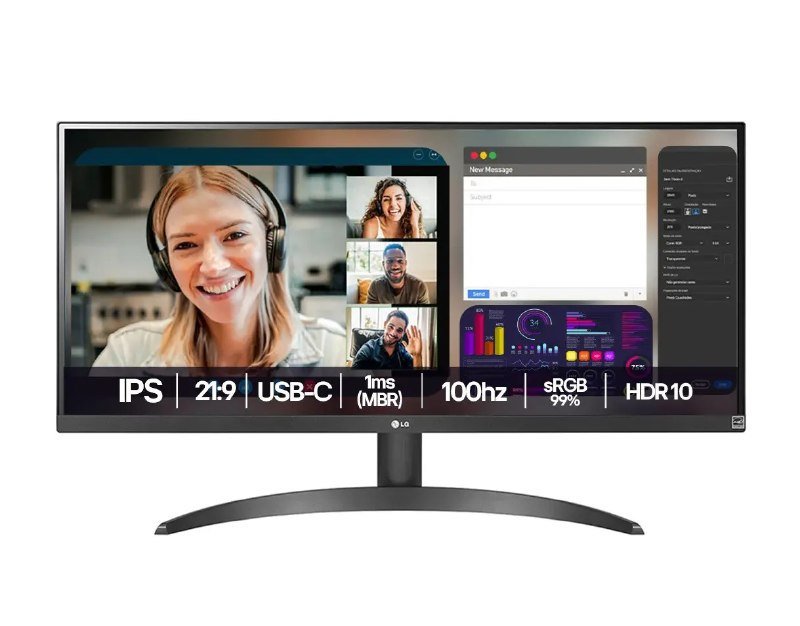 Monitor LG UltraWide 29WQ500 de 29" IPS e 100Hz