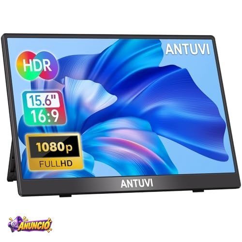 ANTUVI Monitor Portátil 15.6'', 1080P, MINI Extensor De Tela
