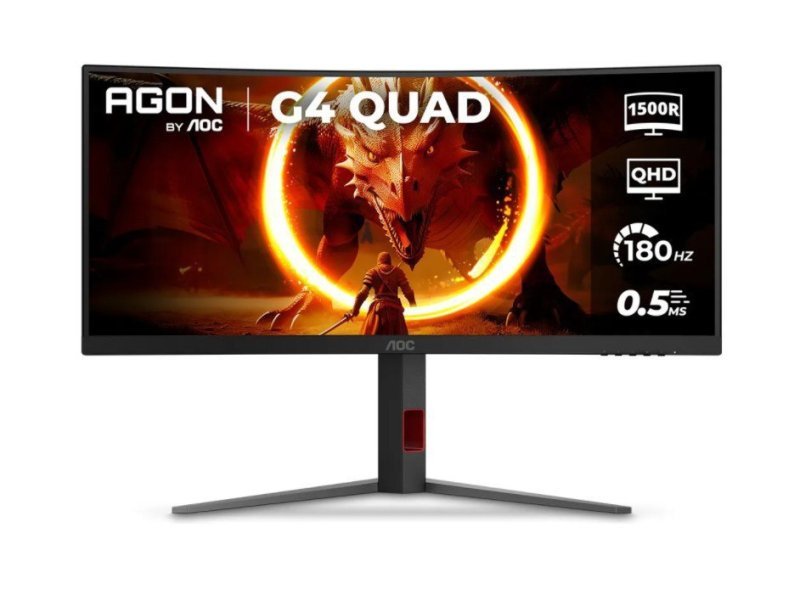 Monitor Gamer Curvo AOC AGON QUAD 34" UWQHD, 180Hz, 0,5ms