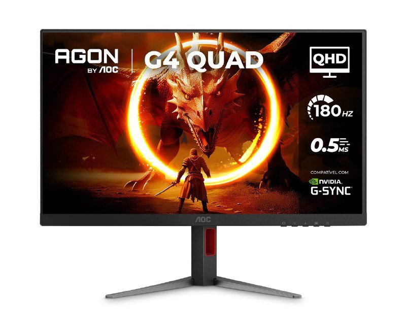 Monitor Gamer Curvo AOC AGON QUAD 27" IPS, QHD, 180Hz, 0,5ms