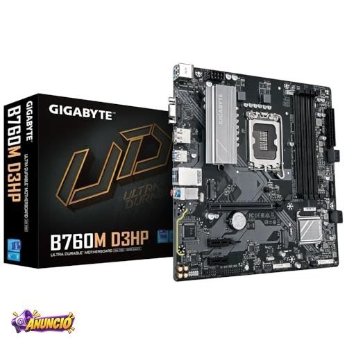 Placa Mãe Gigabyte B760M D3HP (LGA 1700/4xDDR5/HDMI/DP/VGA/M.2/USB 3.2)