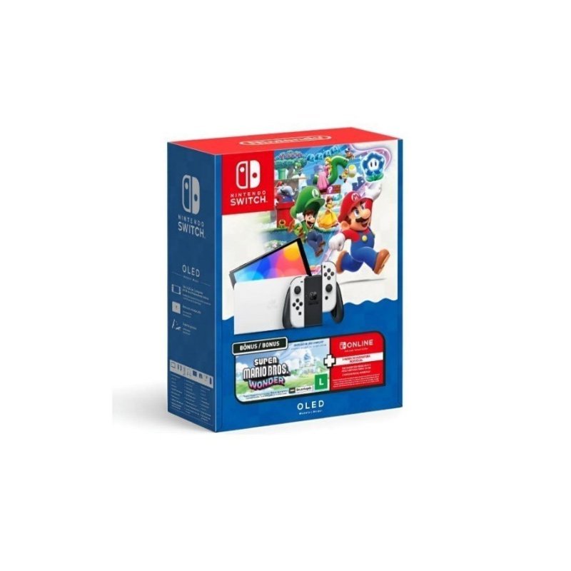 Nintendo Switch Oled Bundle Mario Bros. Wonder + Nso 3 Meses