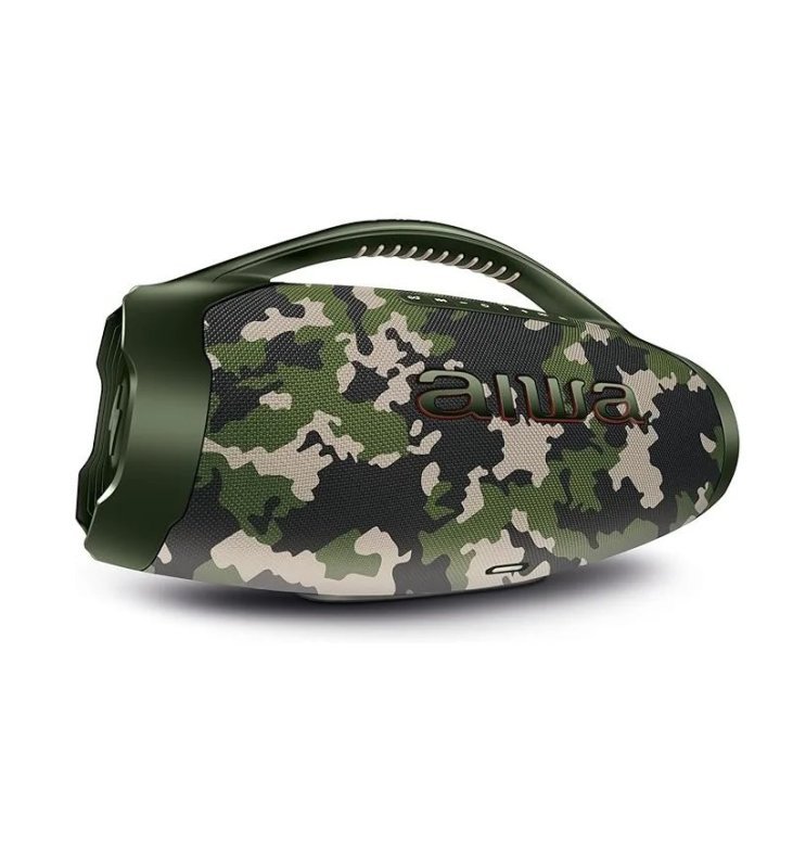 Caixa de Som Bluetooth AIWA Boombox BBS-01GR 200W Camuflado Verde Bivolt 127V/220V