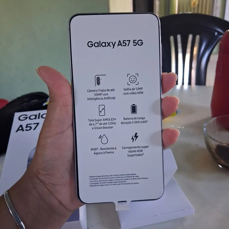 Smartphone Samsung Galaxy A57 5G 256GB Lilás + Frete Grátis