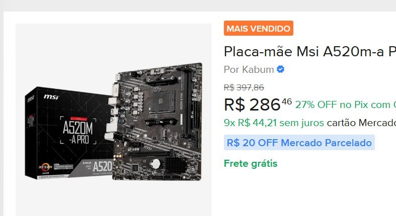 Placa-mãe Msi A520m-a Pro Am4 Matx Ddr4
