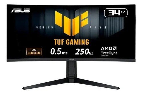 Monitor Gamer Curvo Asus Tuf Vg34wqml5a Wqhd 250hz 0.5ms Preto