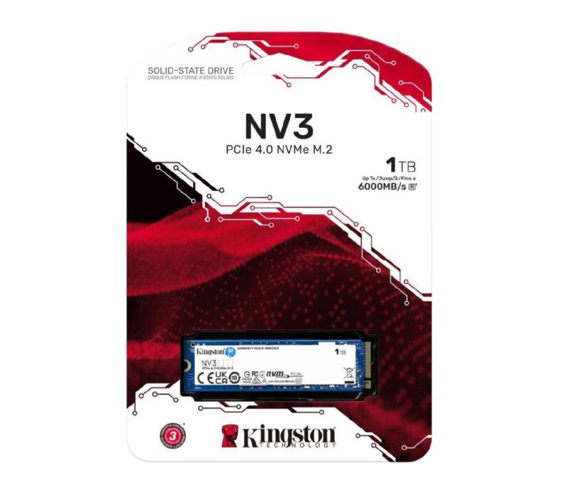 SSD Kingston NV3 1TB M.2 2280 PCIe 4.0 NVMe 6000 MB/s