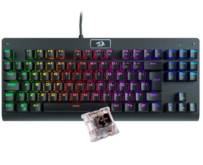 Teclado Mecânico Gamer Redragon Dark Avenger K568-2 Rgb Switch Brown Com Fio