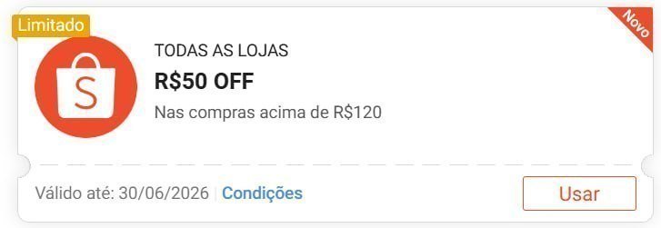 Cupom Shopee R$ 50 OFF em R$ 120