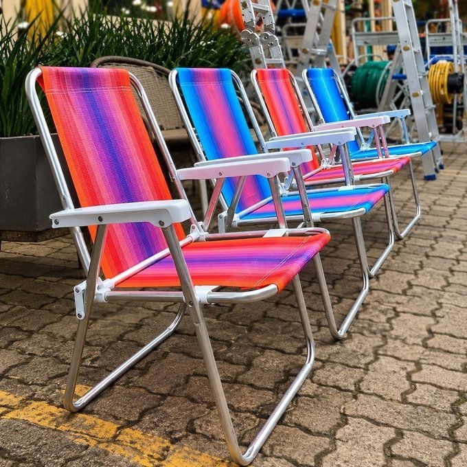 Mor Cadeira Praia Reclinável Alumínio + Frete Grátis